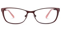 Dominic Rectangle Dark Red Glasses0