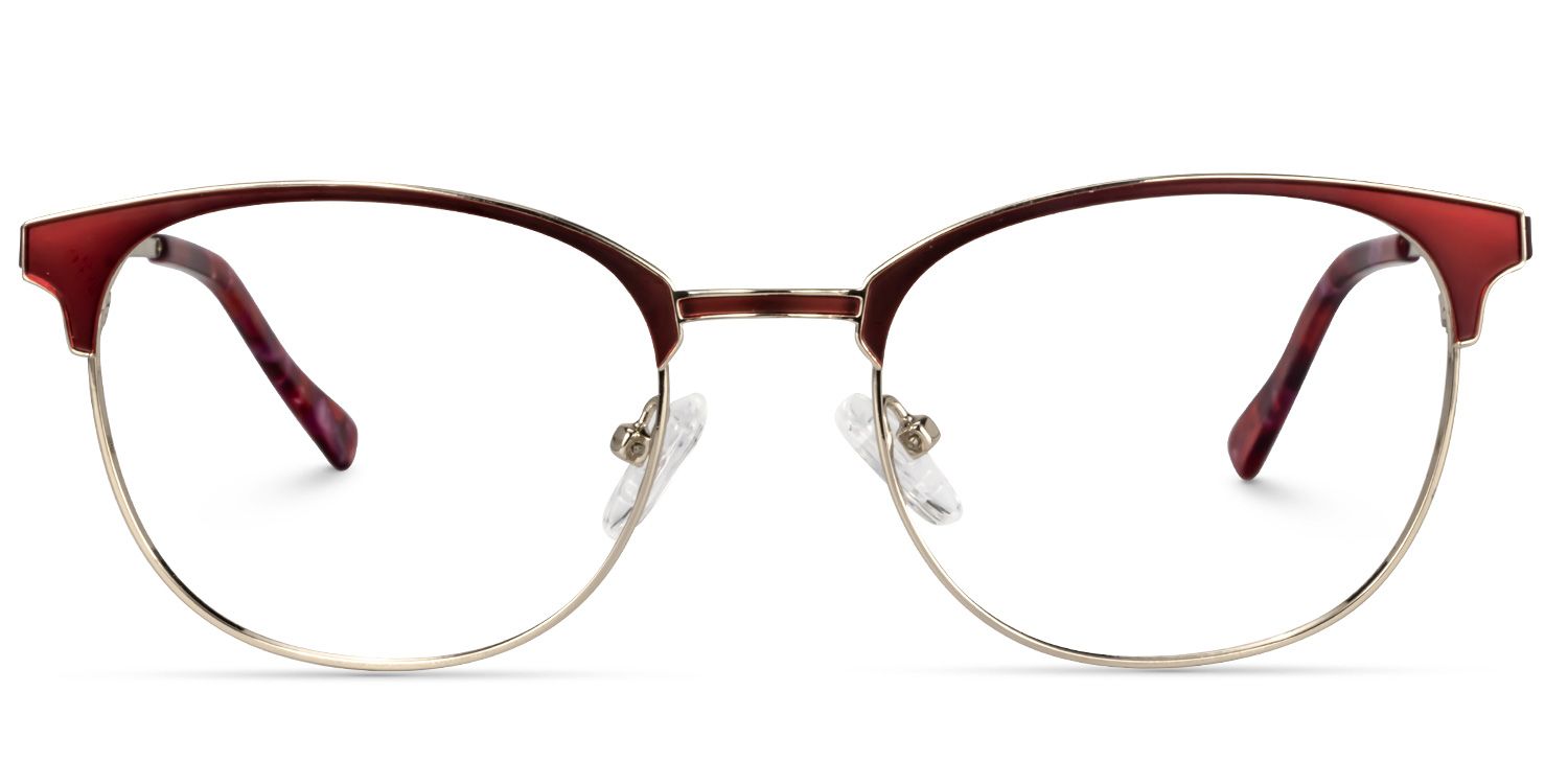 Browline Red Glasses | Zeelool Eyeglasses0