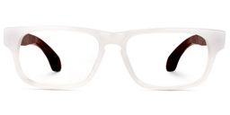 Leshon Rectangle White Glasses0