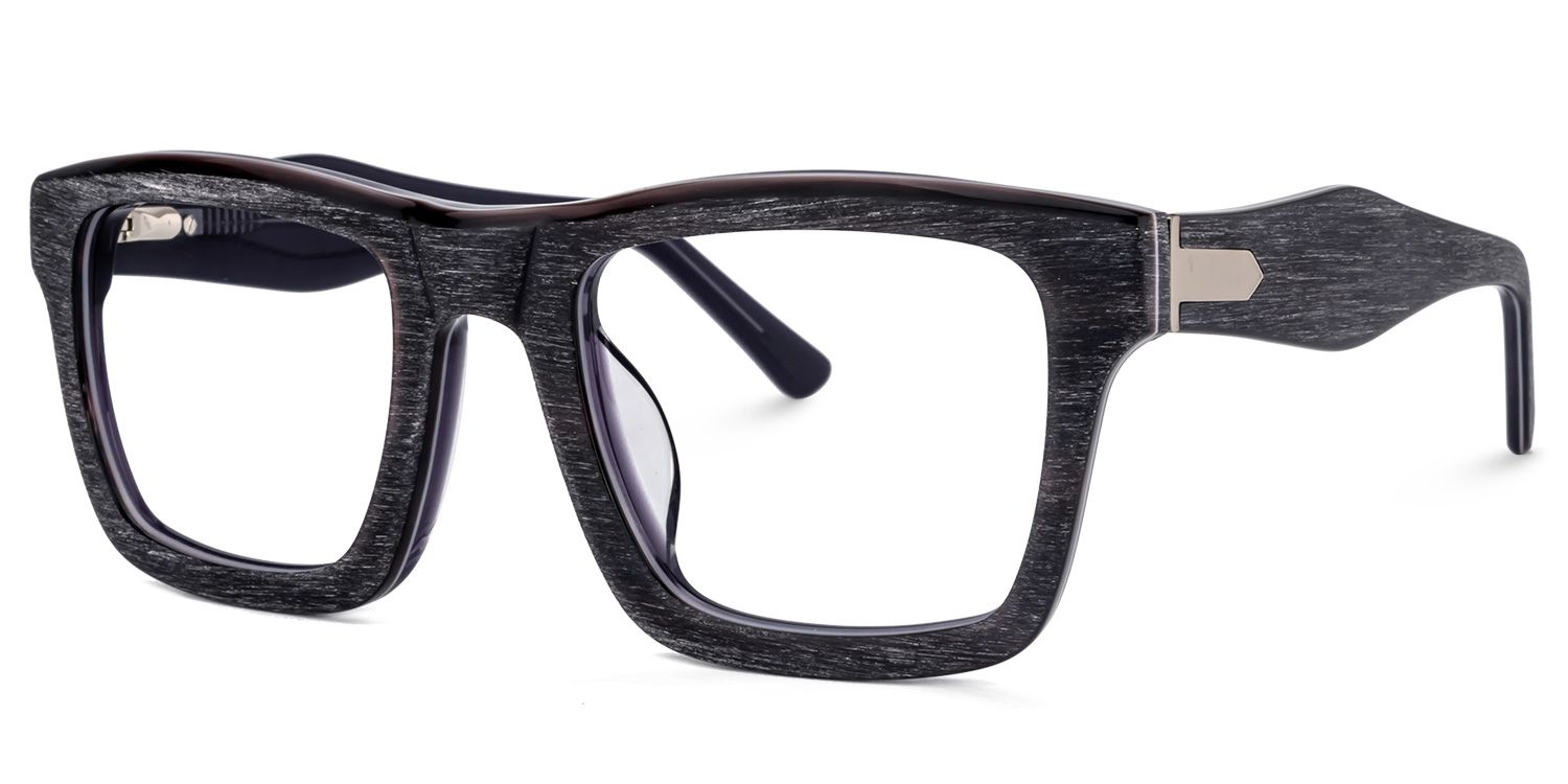 Rectangle Frosted Black Glasses1