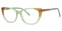 Eddie Cateye Light-Green Glasses1