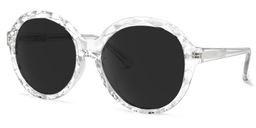 Lila Round Clear Sunglasses1