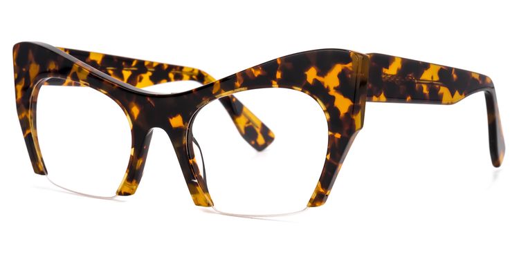Kyle Cat Eye Yellow-Tortoise Glasses