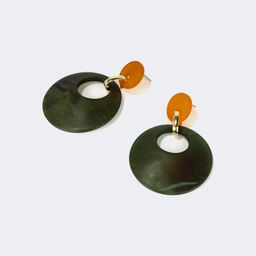 Vogue Round Dark-Green Earrings0