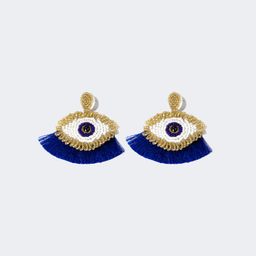 Vintage Exaggerated Blue Earrings1