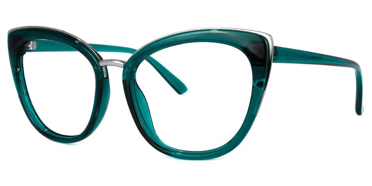 Kennard Cateye Peacock-Blue Glasses