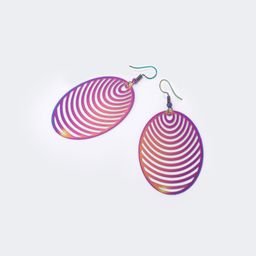 Stylish Oval Shape Purple Earrings0