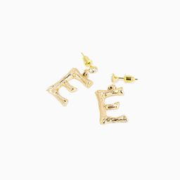 Stylish Letter E Gold Earrings0