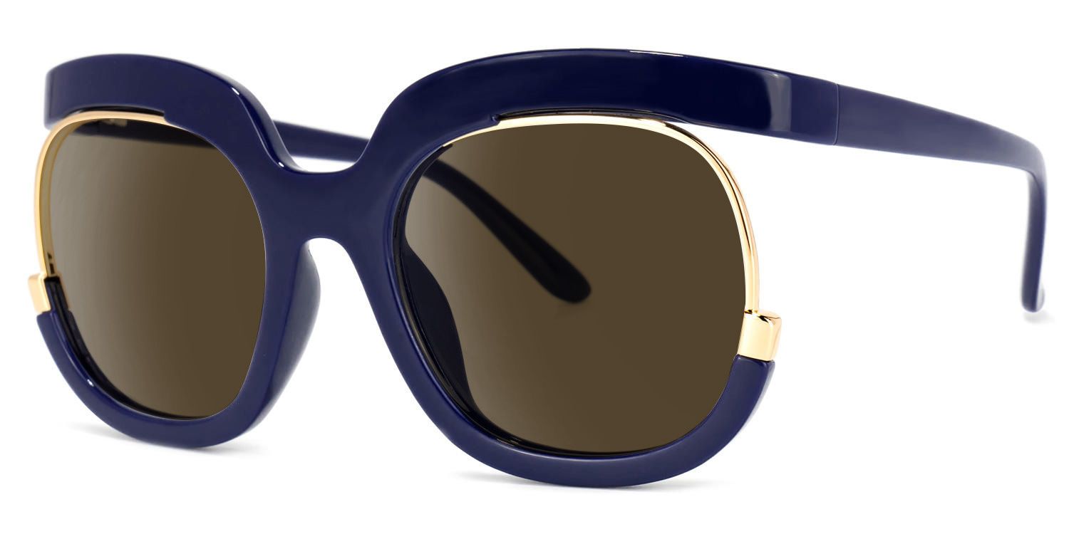 Darice Dark-Blue Frame Sunglasses with Round Style | ZEELOOL UK1