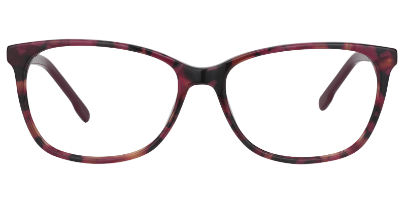 Rectangle Red Floral Glasses | Zeelool Eyeglasses0