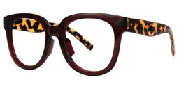 Harrell Dark-Red Square Glasses1