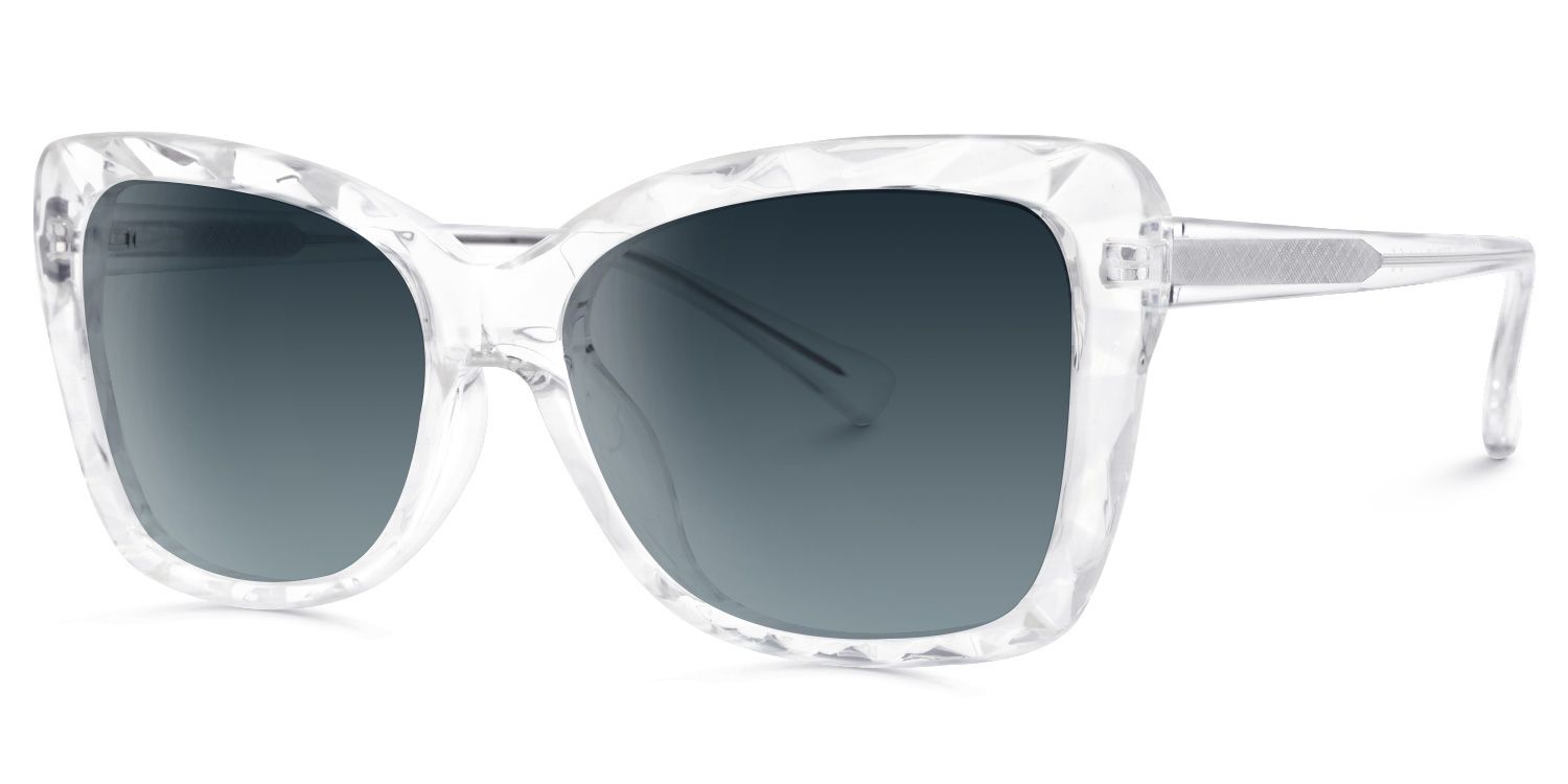 Edna Rectangle Clear Sunglasses for Women & Men | ZEELOOL UK1