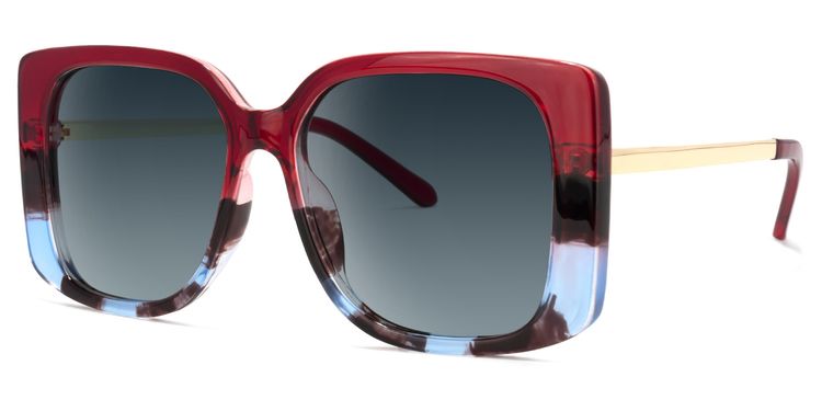 Nancy Square Red Sunglasses