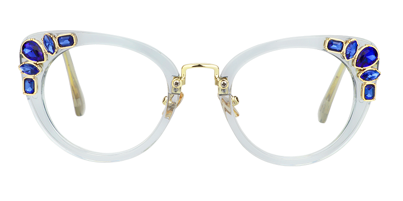 Cat Eye Blue Glasses0