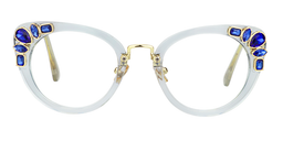 Nicola Cat Eye Blue Glasses0