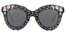 Blanche Cat-eye Black Sunglasses0