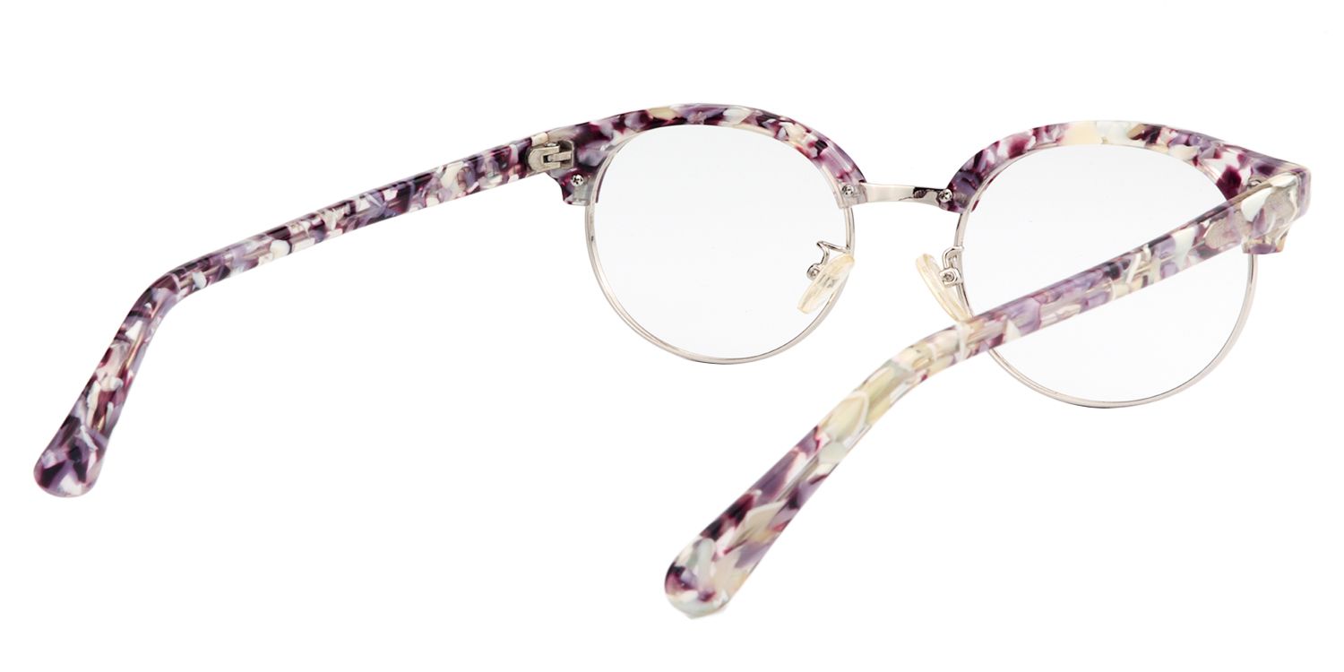 Round Pink Floral Glasses | Zeelool Glasses5