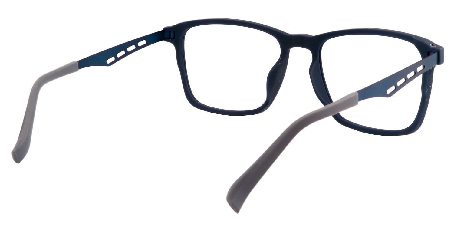 Rectangle Dark Blue Glasses | Zeelool Glasses5
