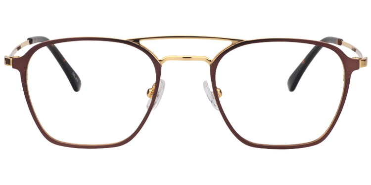 Amina Aviator Brown Titanium Glasses
