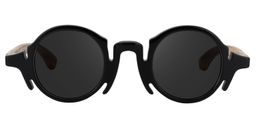 Charlie Round Black Sunglasses0