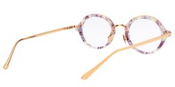 Fiona Round Purple Pattern Glasses5