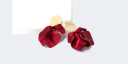 Stylish Exaggerated Rose Petal Red-Gold Earrings0