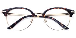 Malcolm X Browline Gold-Tortoise Eyeglasses1