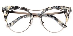 Madeline Cat Eye Marble Color Glasses1