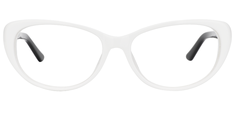 Isaiah Cateye White Glasses