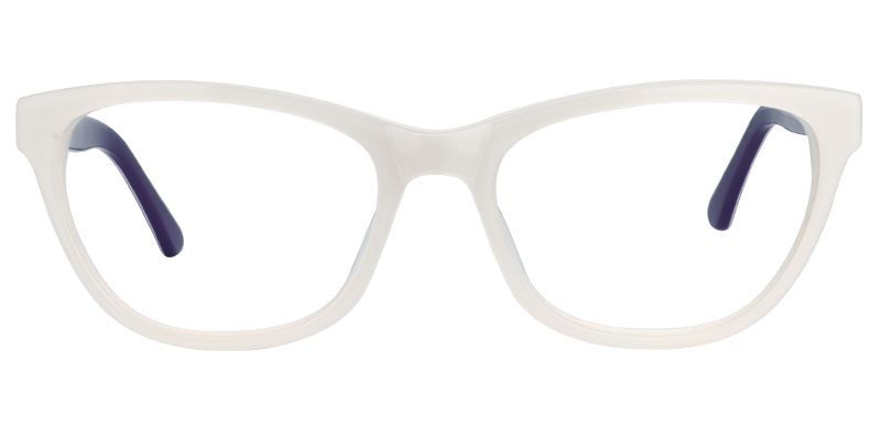 Carina Rectangle White Glasses