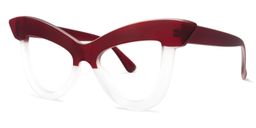 Dent Cat Eye Dark-Red Glasses1
