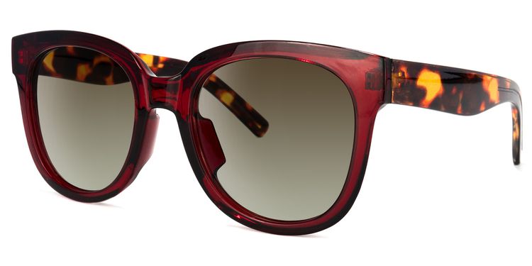 Harrell Square Dark-Red Sunglasses