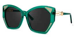 Routh Geometric Green Sunglasses1