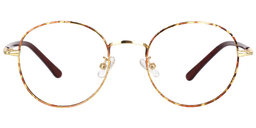 Jenica Round Gold Floral Glasses0