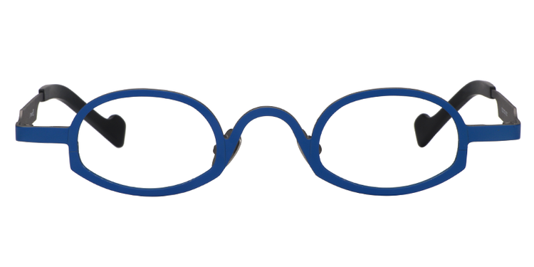 Cecil Oval Blue Titanium Glasses