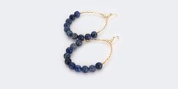 Stylish Round Shaped Blue Earrings0