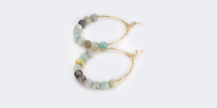 Stylish Round Shaped Green Earrings