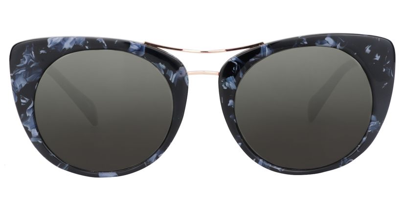 William Pattern Cat-eye Black Sunglasses