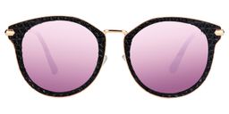 Shirley Round Black Sunglasses0