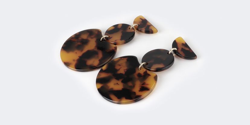 Stylish Geometric shaped Tortoise Earrings