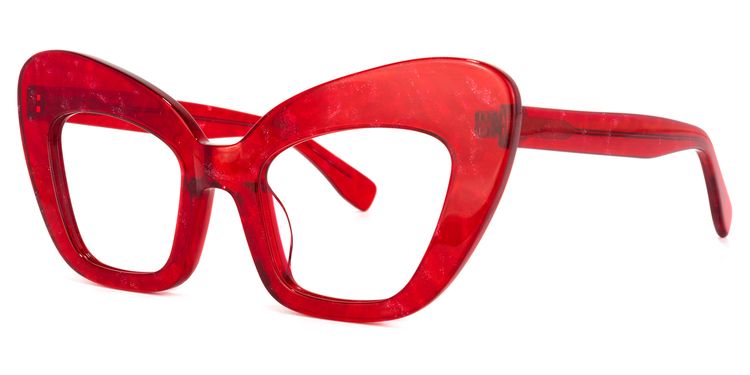 Tristan Cateye Red Glasses