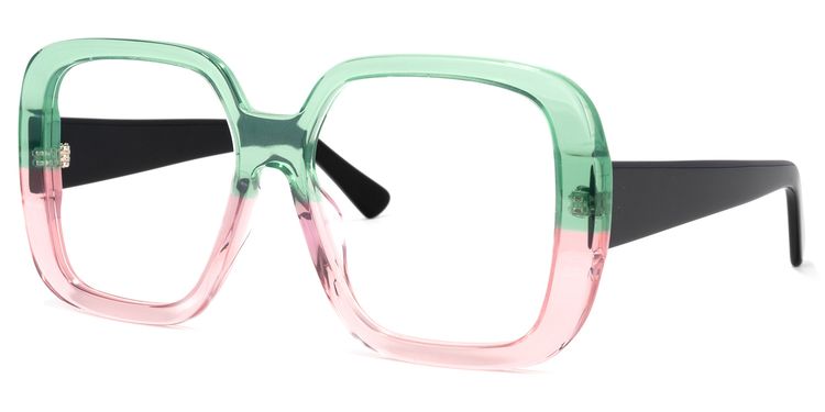 Nikolas Square Green Glasses
