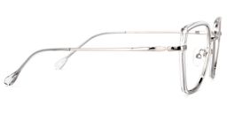 Noemi Geometric Clear-Silver Glasses3