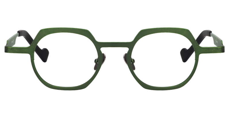 Hilary Geometric Green Glasses