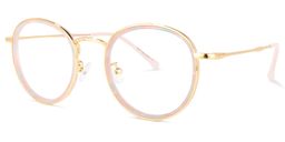 Yahya Round Gold-Pink Glasses1