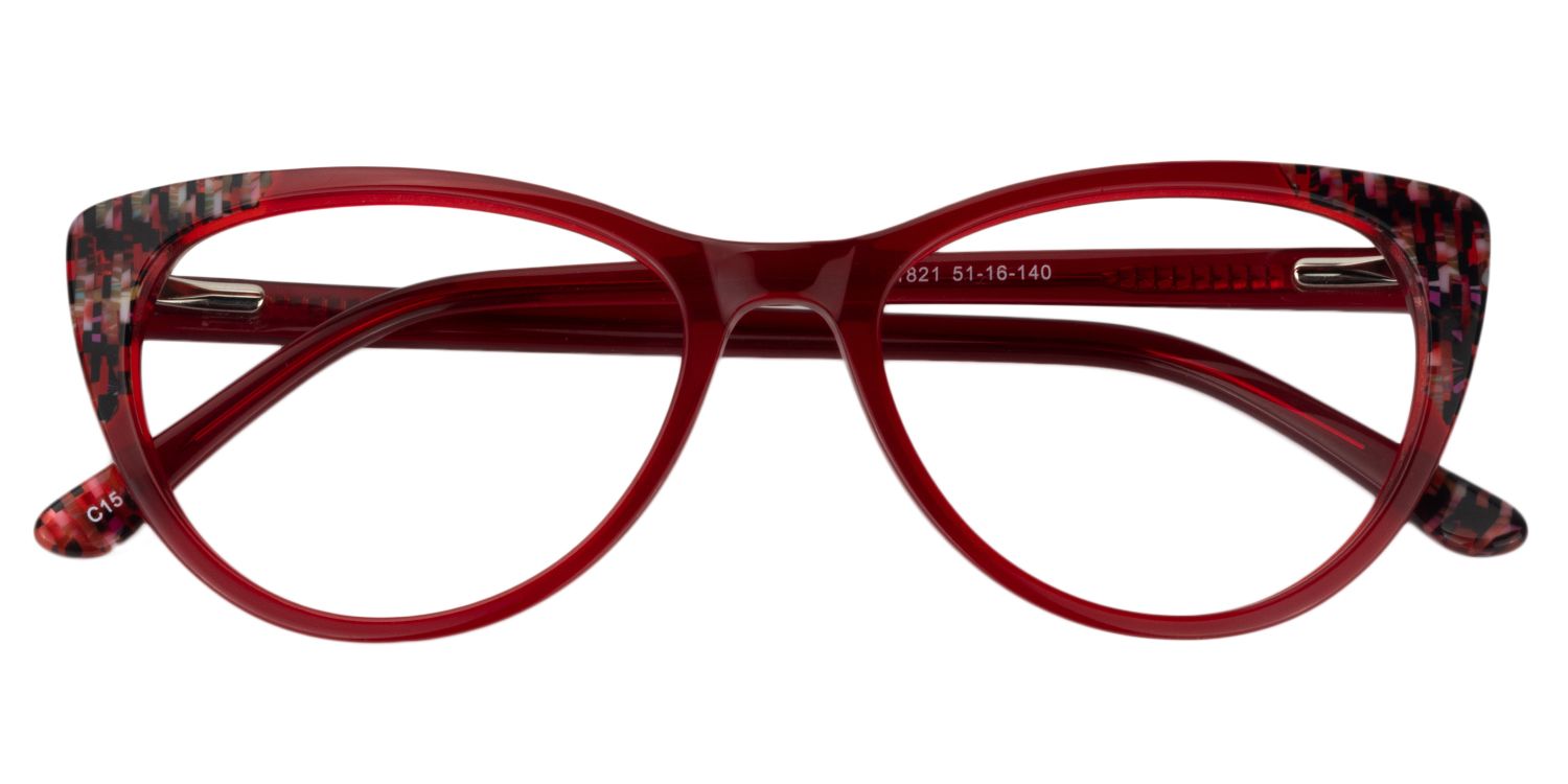 Cat Eye Dark Red Glasses | Zeelool Glasses1