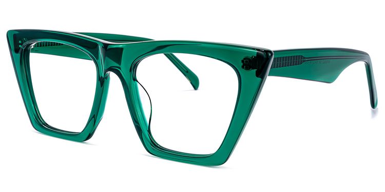 Cecile Cat Eye Green Glasses