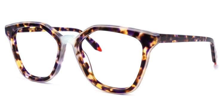 Yannick Square Purple-Tortoise Glasses