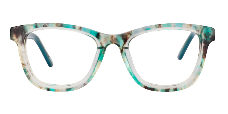 Henna Rectangle Green Floral Glasses