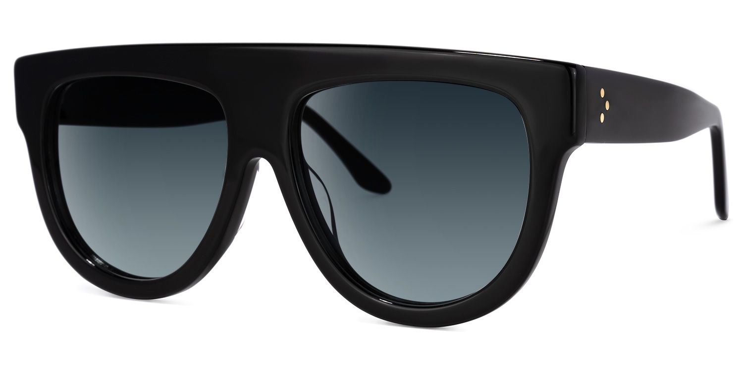 Jules Round Sunglasses with Acetate Black Frames | ZEELOOL CA1